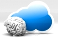 Intelligence of cloud computing. 3D rendered illustration.