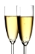 Two glasses of champagne isolated over white background