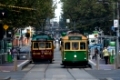 Traditional Trams in Melbourne city centre, Victoria, Australia.