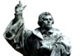 Martin Luther mit Bibel und erhobener Hand als Freisteller