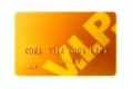 Gold credit card isolated over the white background