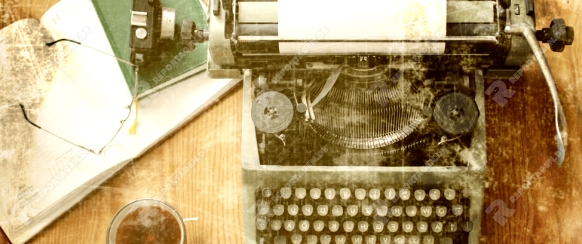old photo typewriter retro hand wooden table
