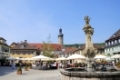 WEIKERSHEIM, GERMANY APRIL 24: Marketplace of the historic town of Weikersheim, Germany on April 24, 2011. Weikersheim known as an approved state resort of Baden-Würtenberg