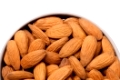 the almonds on white background