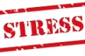 Stress red rubber stamp vector for mental health concept