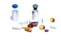 syringe and medicine bottles as symbol of doping