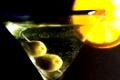Martini Glass - Isolated on Black Background