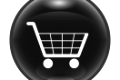 A black glossy web icon with a trolly