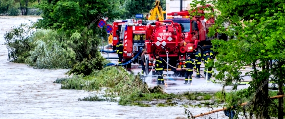 Hochwasser 2013 in Steyr, Österreich. Überflutungen und Überschwemmungen