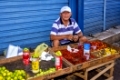 Man Selling Fruit  At Ver O Peso Market Belem Brazil