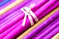 Macro background of aroma incense sticks. Shallow depth of field