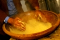 The cook prepares for the Arabian dish Kus-Kus. Hands of the cook in movement